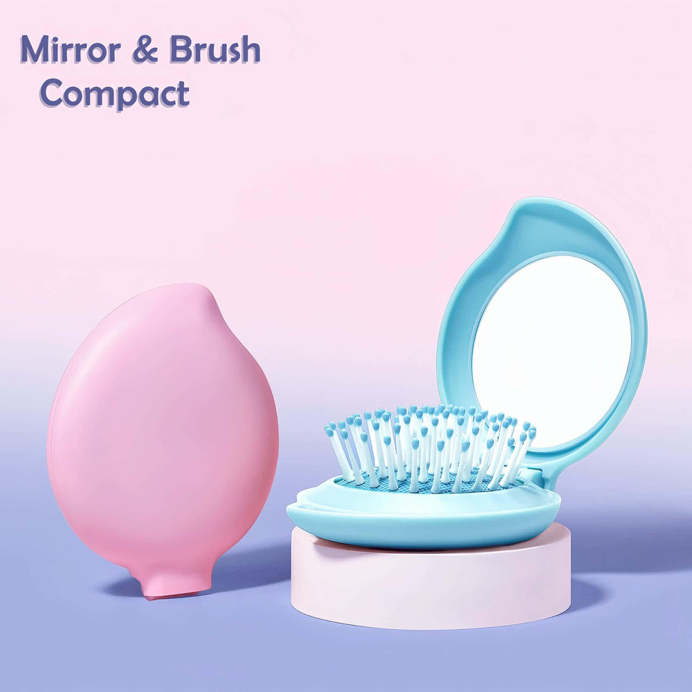 Arthaxi purse-size travel brush ideal for quick touchups anywhere
