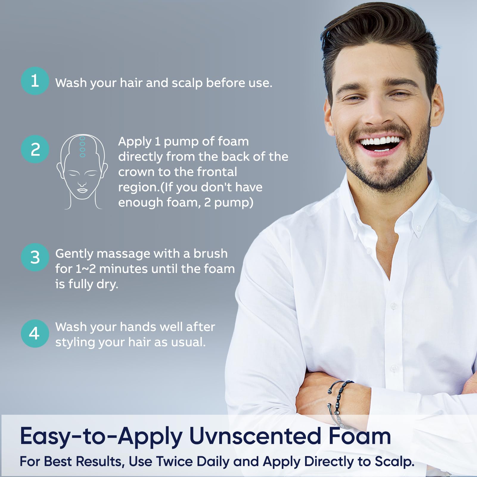 Rutina diaria con Artimore Minoxidil 5% espuma para resultados consistentes.