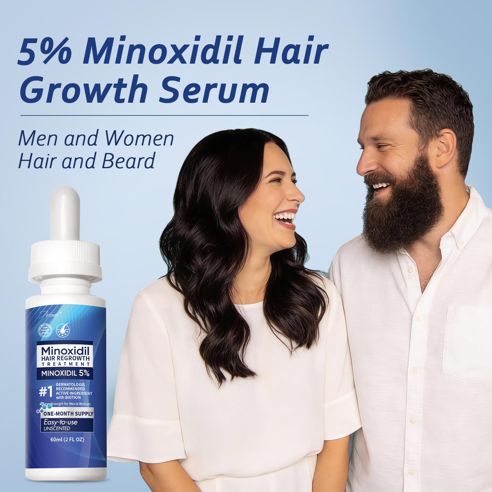 Travel-friendly Artimore Minoxidil bottle enables precise dosing on the go.