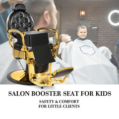 Artist hand booster seat PU leather surface demonstrates easy wipe-clean maintenance