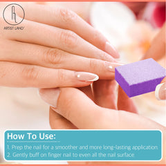 Artist Land 50-pack mini buffers ready for quick single-use prep.