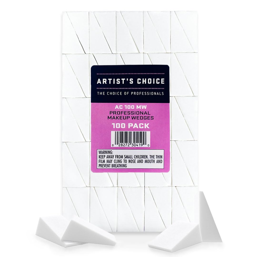 Artist's Choice triangle sponge for foundation application and smooth blending.