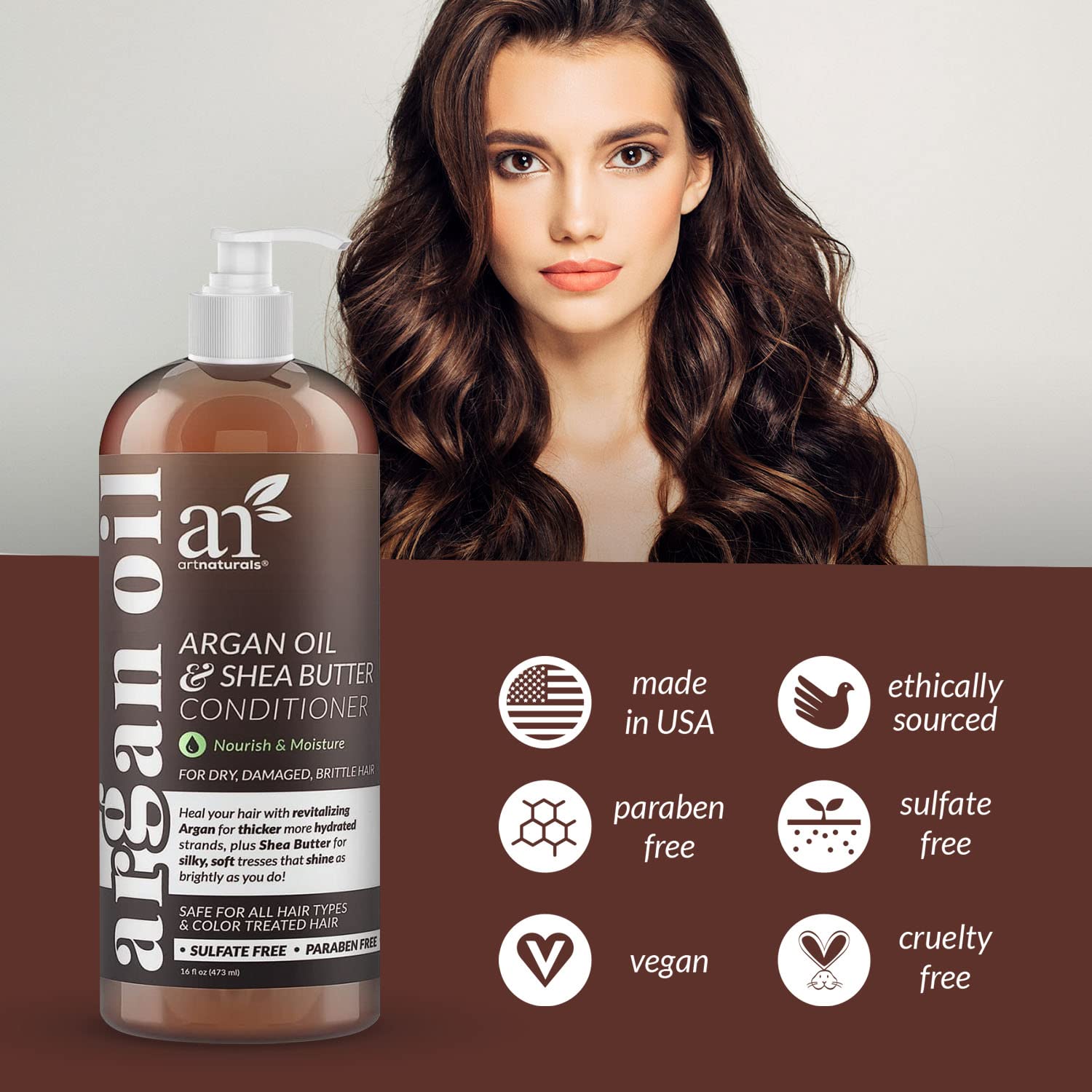Artnaturals Acondicionador de Argán: cabello con brillo tras el enjuague.