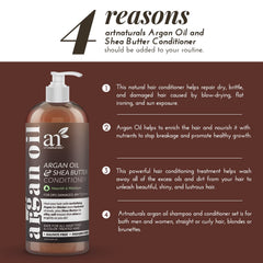 Artnaturals Acondicionador de Argán: etiqueta frontal destaca ingredientes naturales.