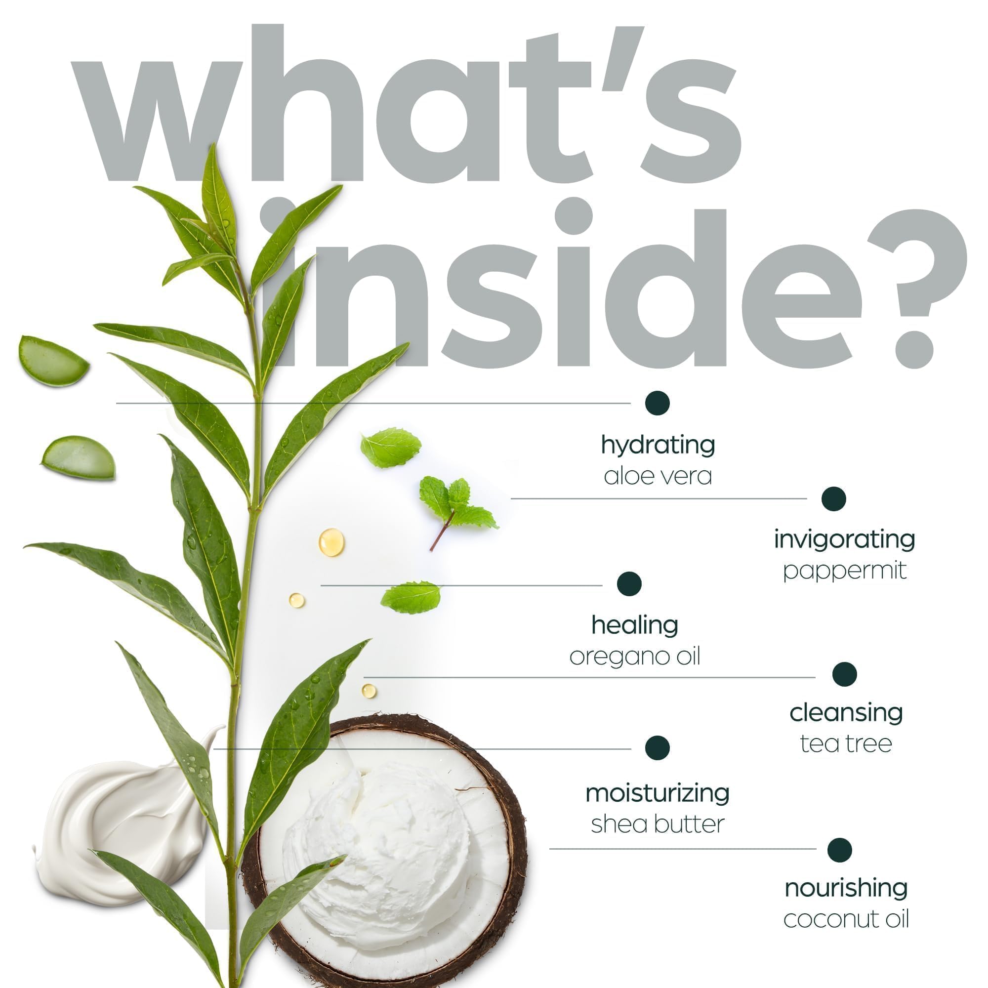 Artnaturals Australian-origin Tea Tree Oil image emphasizes high-quality ingredients for gentle cleansing.