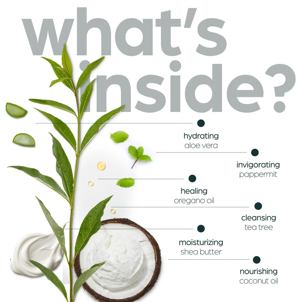 Artnaturals Australian-origin Tea Tree Oil image emphasizes high-quality ingredients for gentle cleansing.