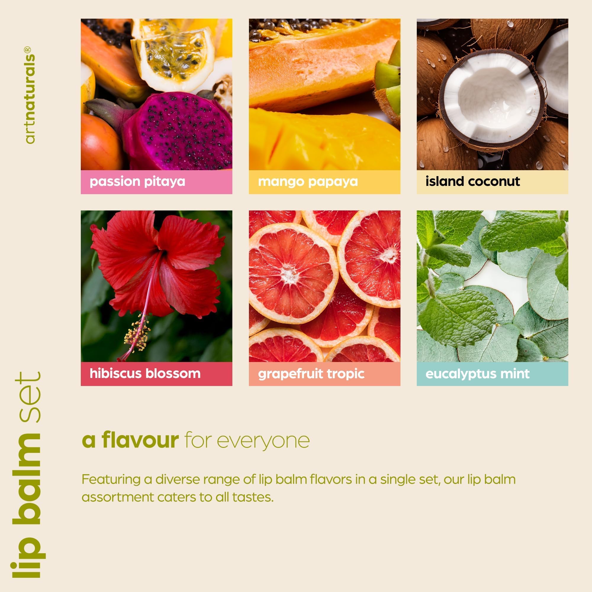Artnaturals bálsamo labial, sabor eucalipto-menta, frescura y bienestar.