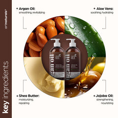 ArtNaturals hair shine close-up displaying silky, reflective strands.
