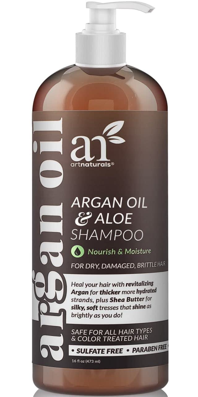 Artnaturals Shampoo Argán Marruecos: botella que ofrece hidratación suave para todo tipo de cabello.