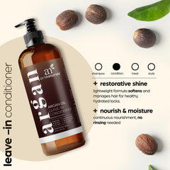 Acondicionador sin enjuague Artnaturals, textura cremosa para mejor manejabilidad del cabello.