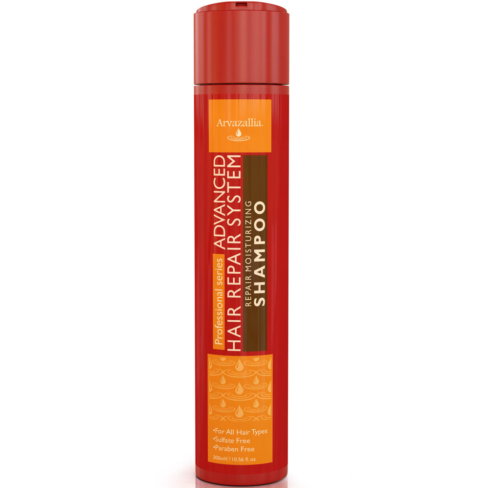 Arvazallia Champú Reparación Avanzada - botella, cabello suave y manejable.