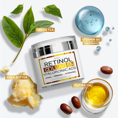 Arvesa crema retinol con colágeno, ingredientes clave visibles
