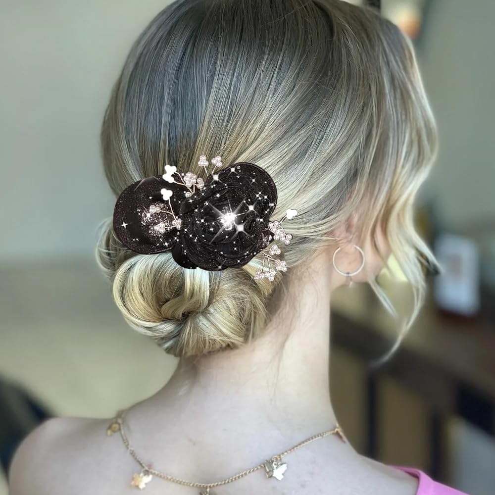 Arvintas accesorio de pelo para mujer, lujo flor de camelia, regalo ideal.