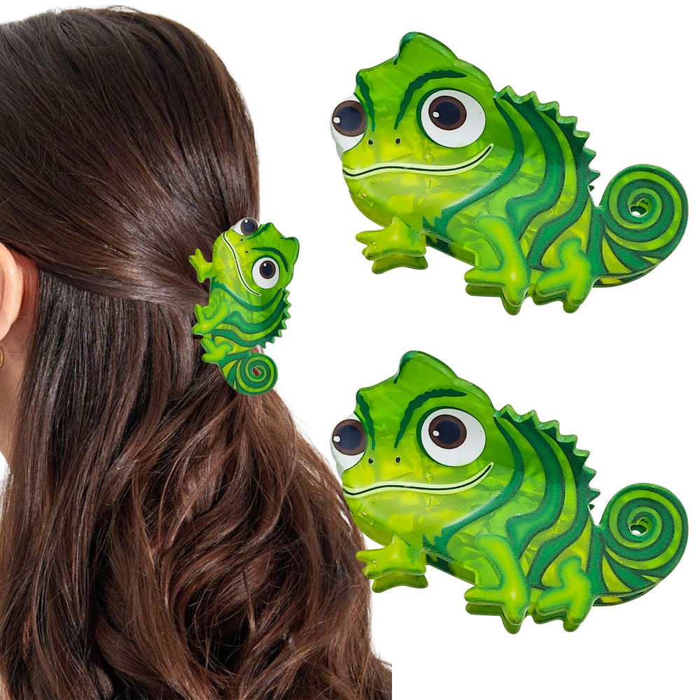 Arvintas clip de pelo lagarto verde para uso diario y peinados fáciles.