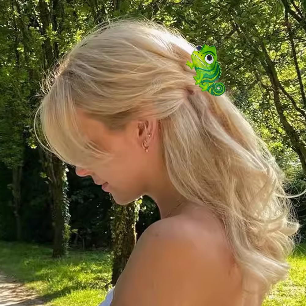 Arvintas clip lagarto verde para peinar cabello rizado o lacio.