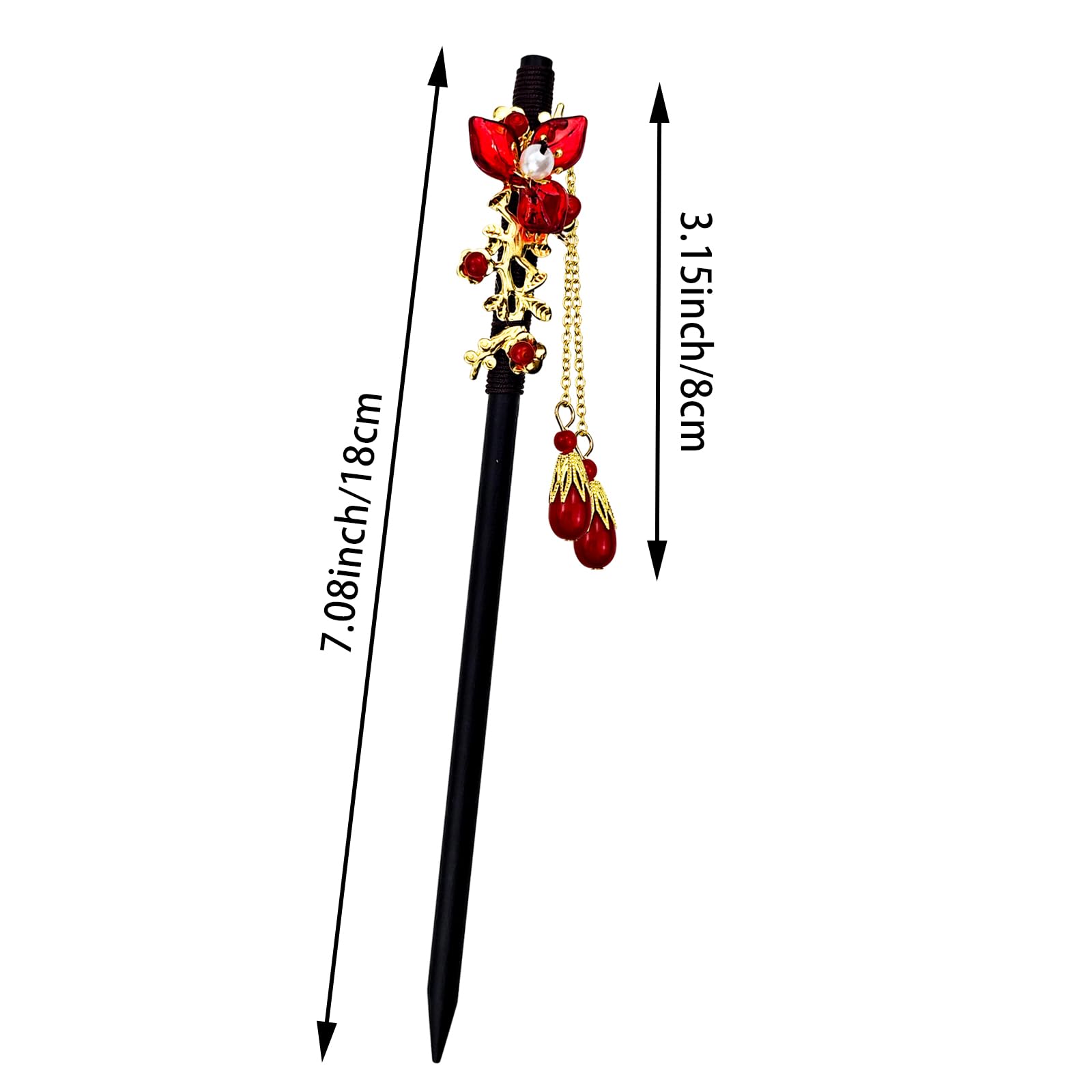 Arvintas flower and bead design hair sticks add subtle sophistication.