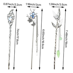 Arvintas silver metal hair pin closeup moon and star design for retro styling