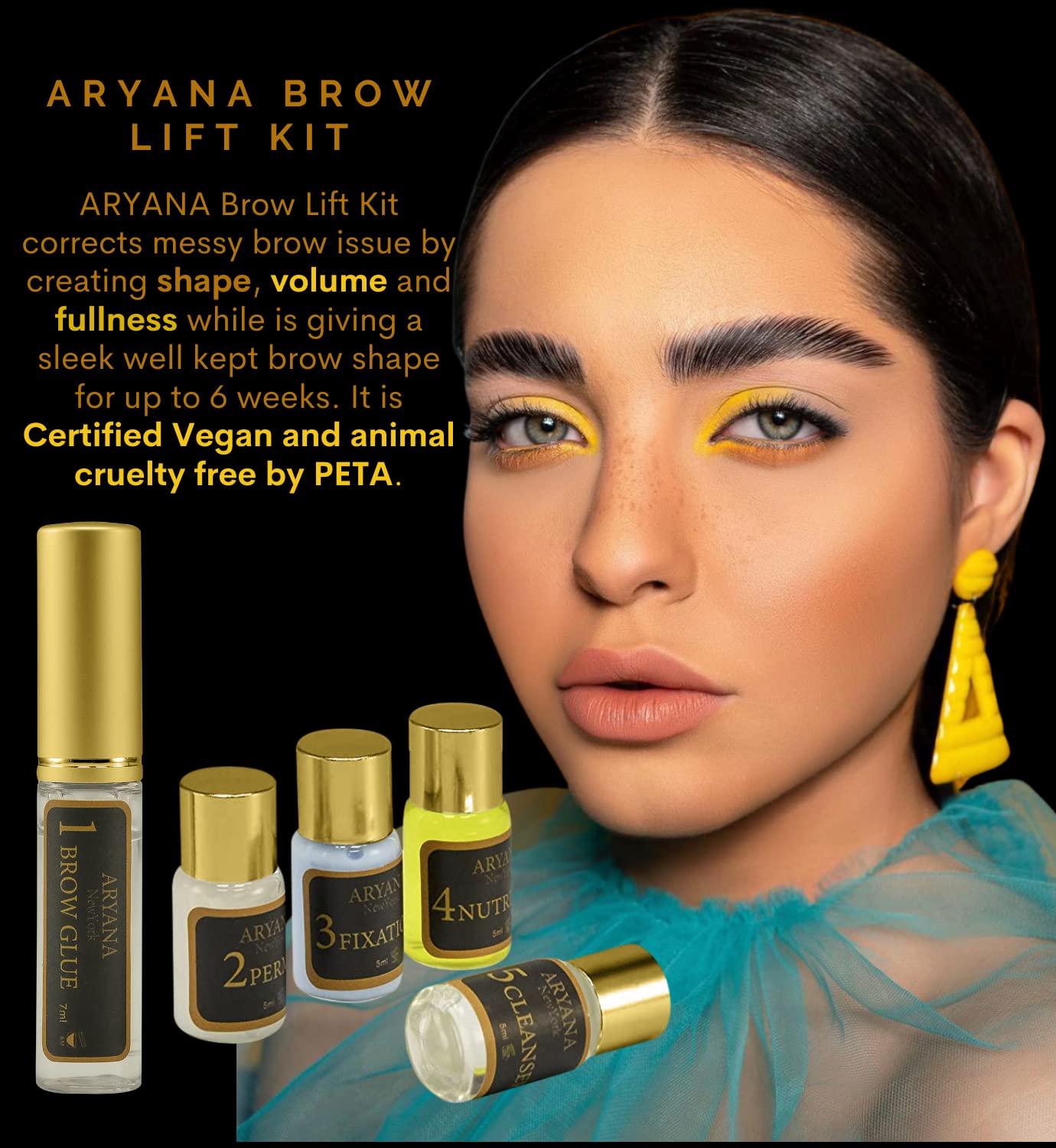 ARYANA NEW YORK brow lift kit glue bottle, easy application and lift