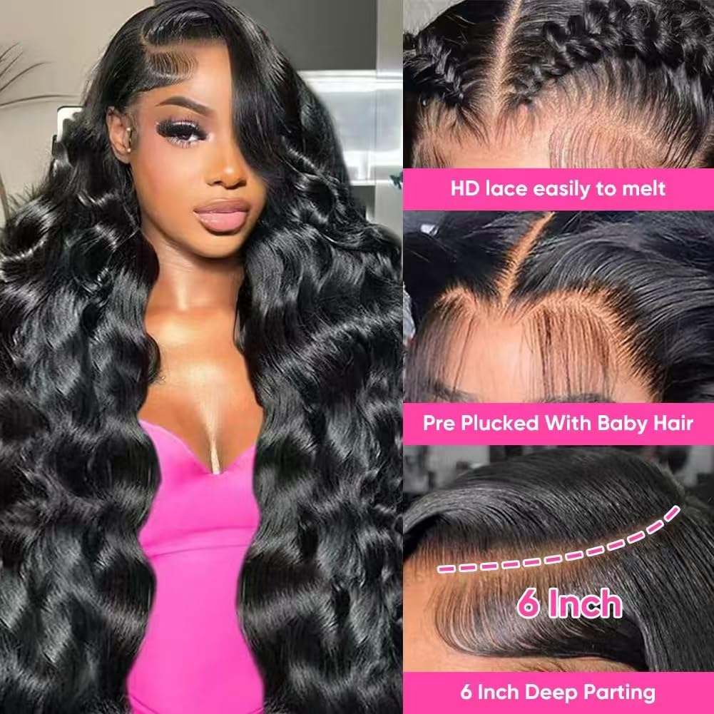 ARZFDR 30 inch lace front wig back silhouette shows length and fullness.