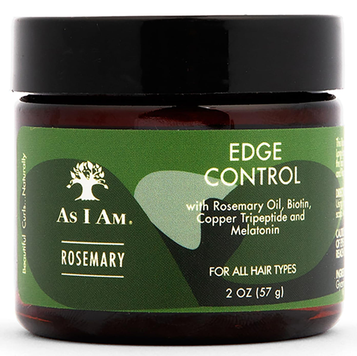 As I Am Rosemary Edge Control, frasco de 2 oz para bordes definidos.