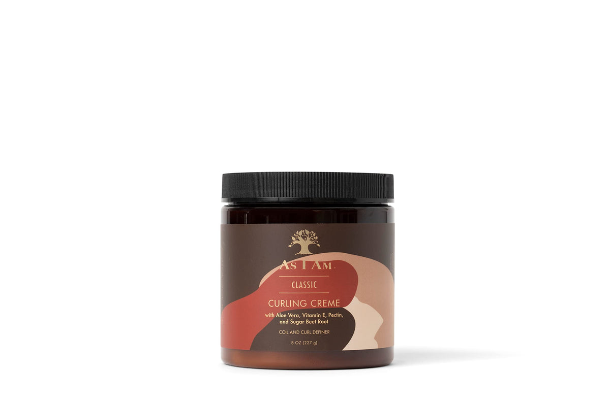 As I Am Curling Creme 8oz bottle on white background for defined, glossy curls.