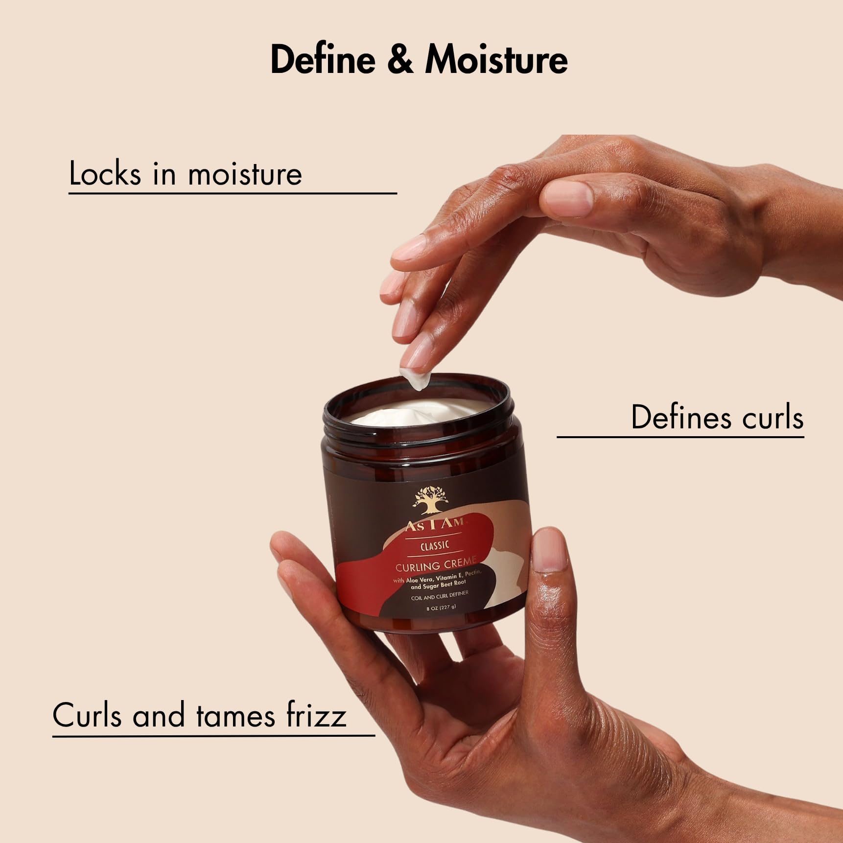 Diffuse-washed hair showing defined curls after using As I Am Curling Creme.