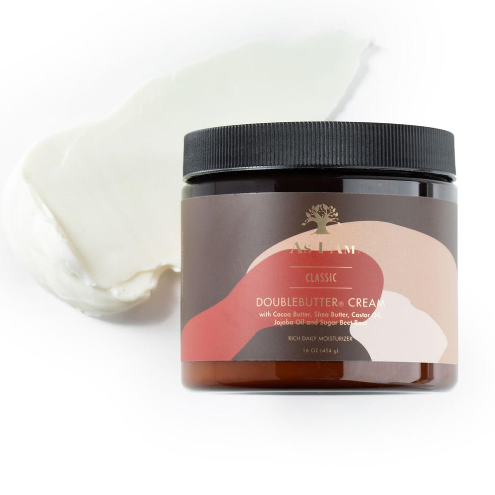 As I Am cream on hair under sunlight shows natural shine and softness.