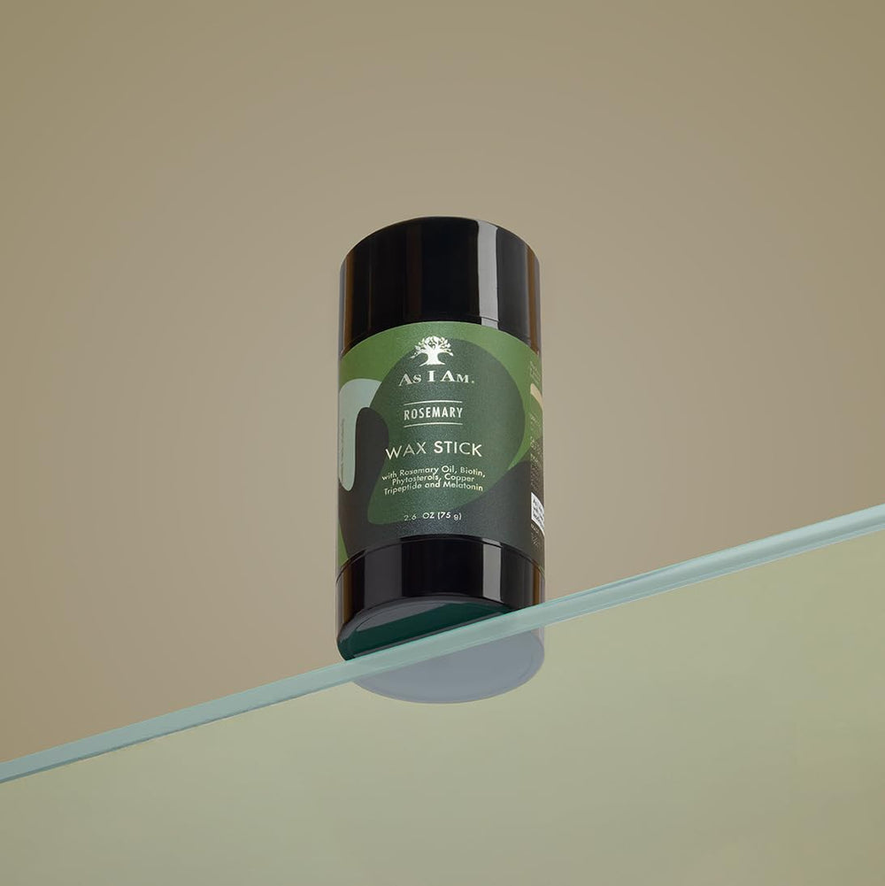 As I Am Rosemary Wax Stick enables slick-back styling with control.