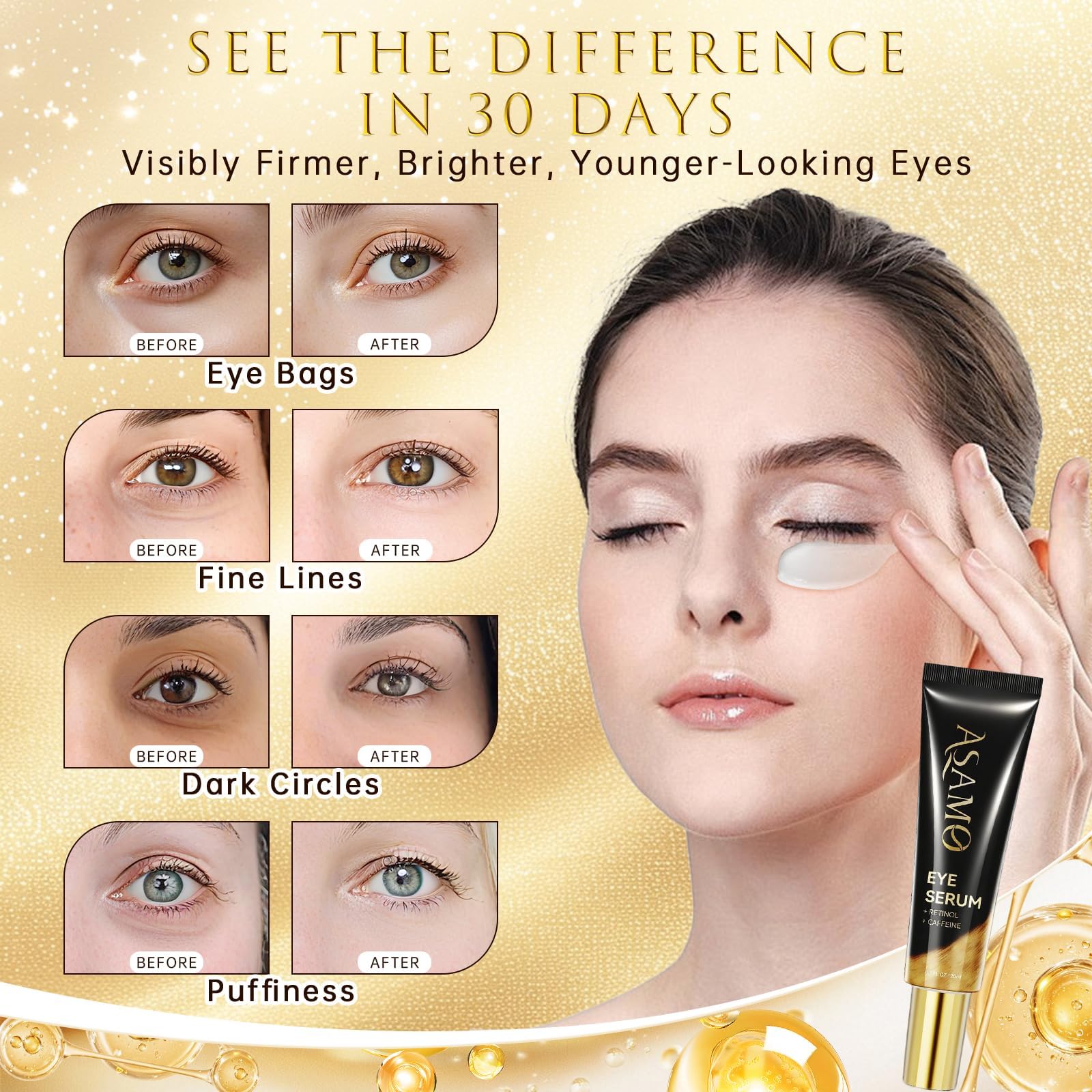 ASAMO serum texture close-up shows creamy, nourishing formula.
