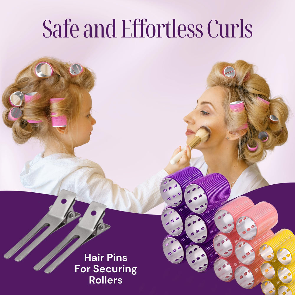 Asani rollers in use producing voluminous curls with quick setup.