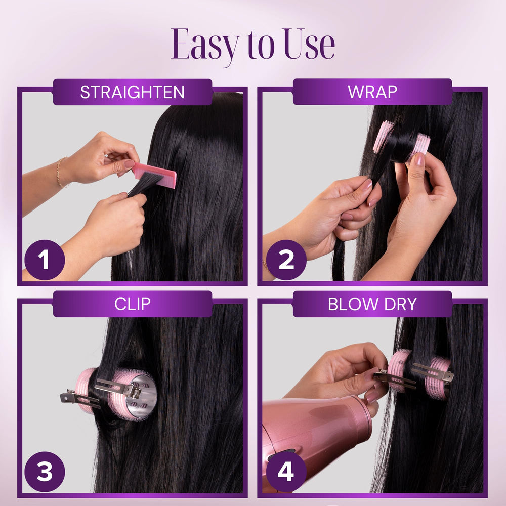 Small and large roller sizes from Asani suit different hair lengths.