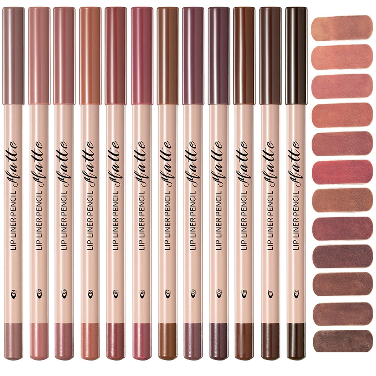 Delineador labial mate de Aseawave con 12 tonos marrones para definir labios