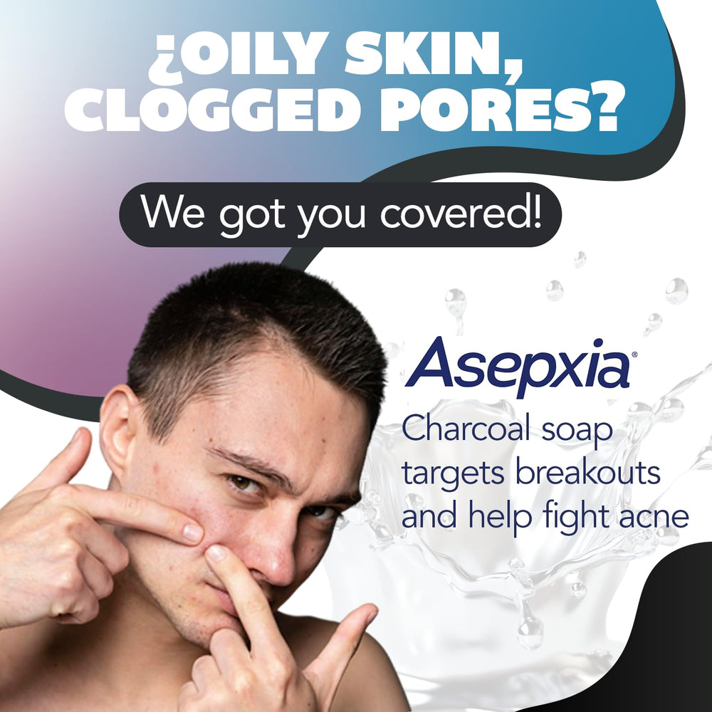 Asepxia barra limpieza facial profunda para piel propensa al acné.