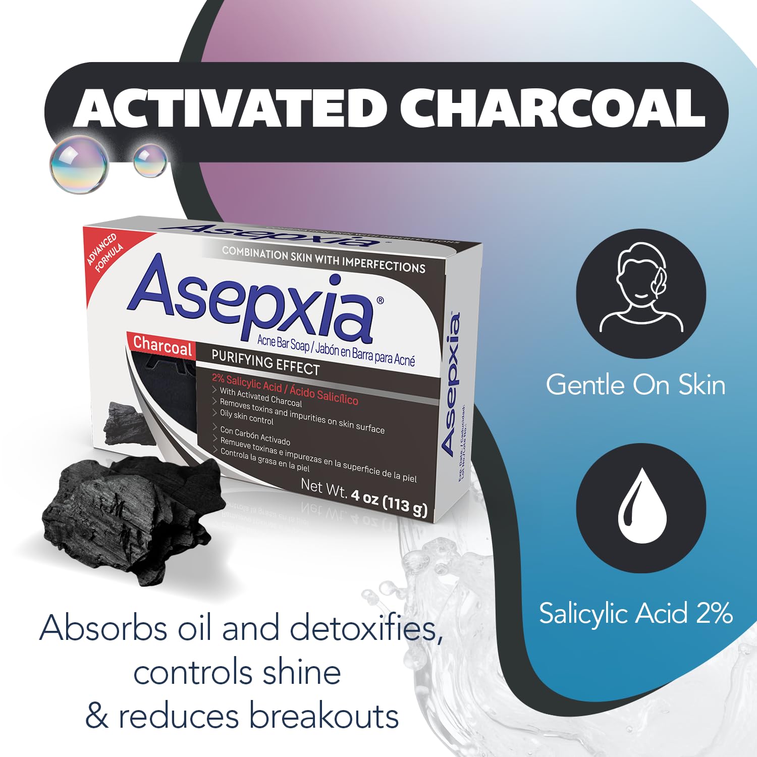 Asepxia barra magnetica de impurezas para purificar la piel.