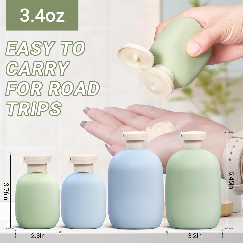 ASEVAT leak-proof squeeze bottle keeps cosmetics mess-free while traveling.