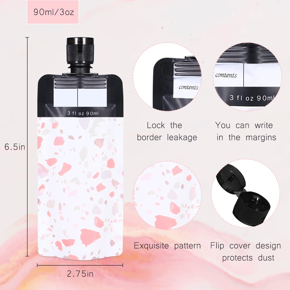 ASEVAT travel size container BPA-free, ideal for carry-on liquids and toiletries.