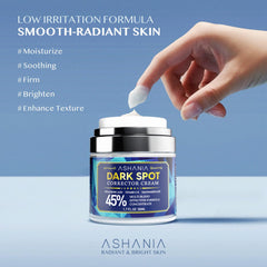 Ashania Corrector de manchas oscuras en crema, apoya reducción de manchas visibles.