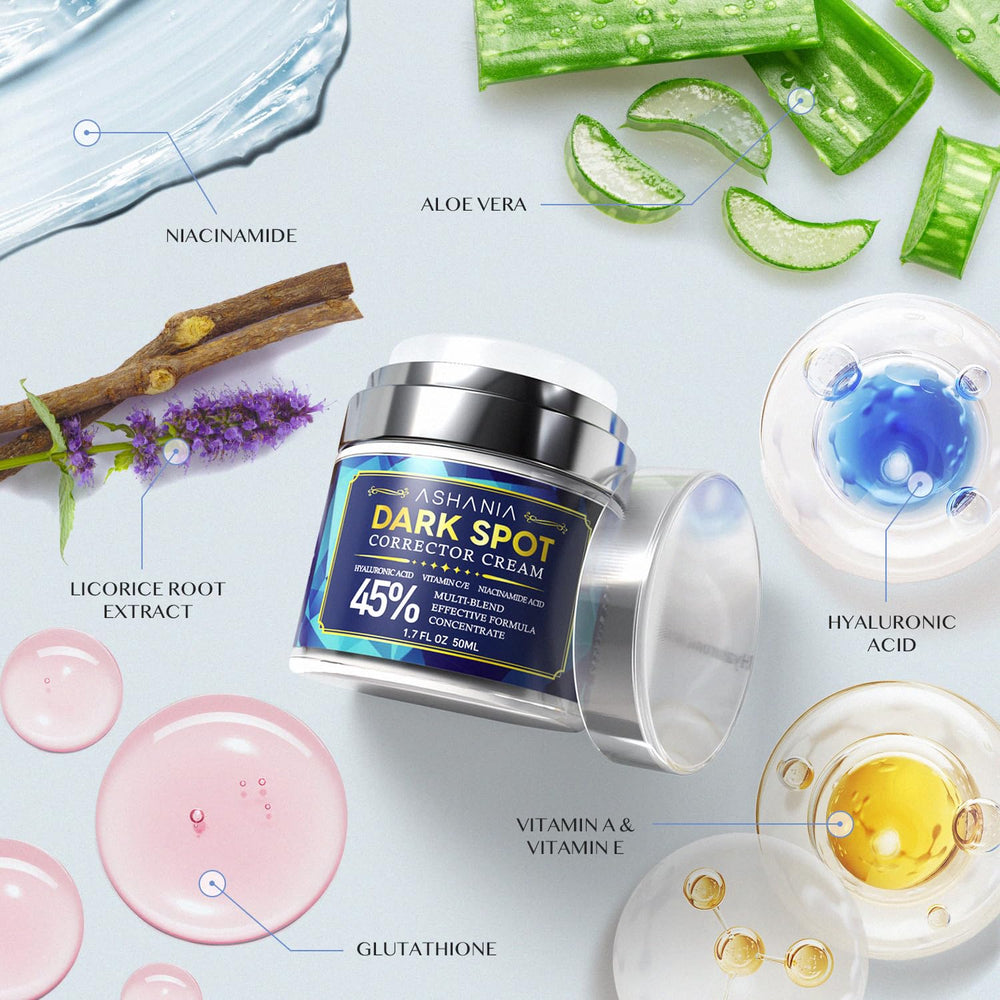 Ashania Corrector con vitaminas C y E cuida la piel.