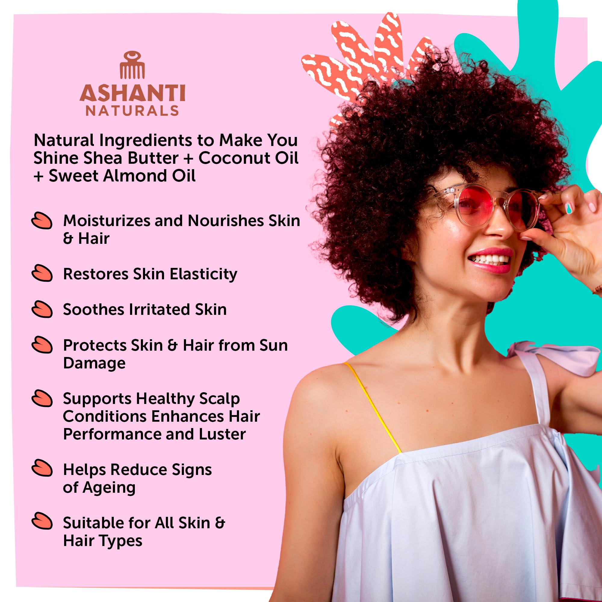 Aceite de almendra de Ashanti Naturals, gotas nutritivas para la piel.