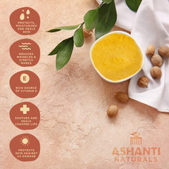 Ashanti Naturals crema corporal karité, textura suave para uso diario y piel nutrida.