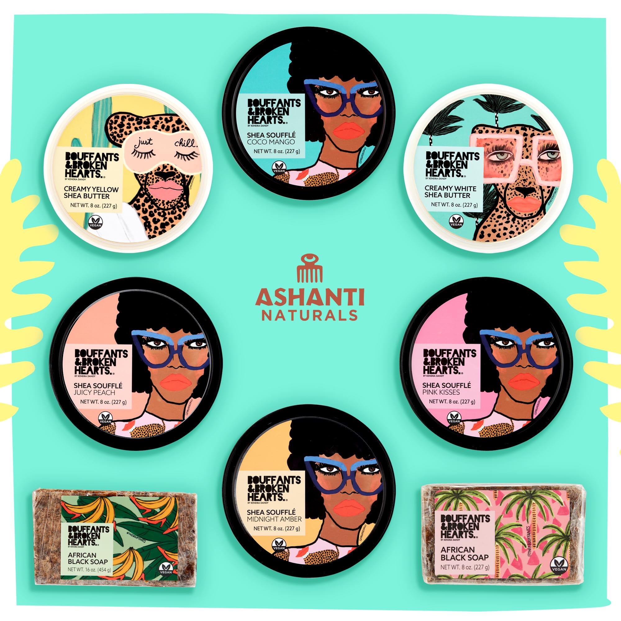 Crema corporal Ashanti Naturals para piel seca, hidrata y suaviza.