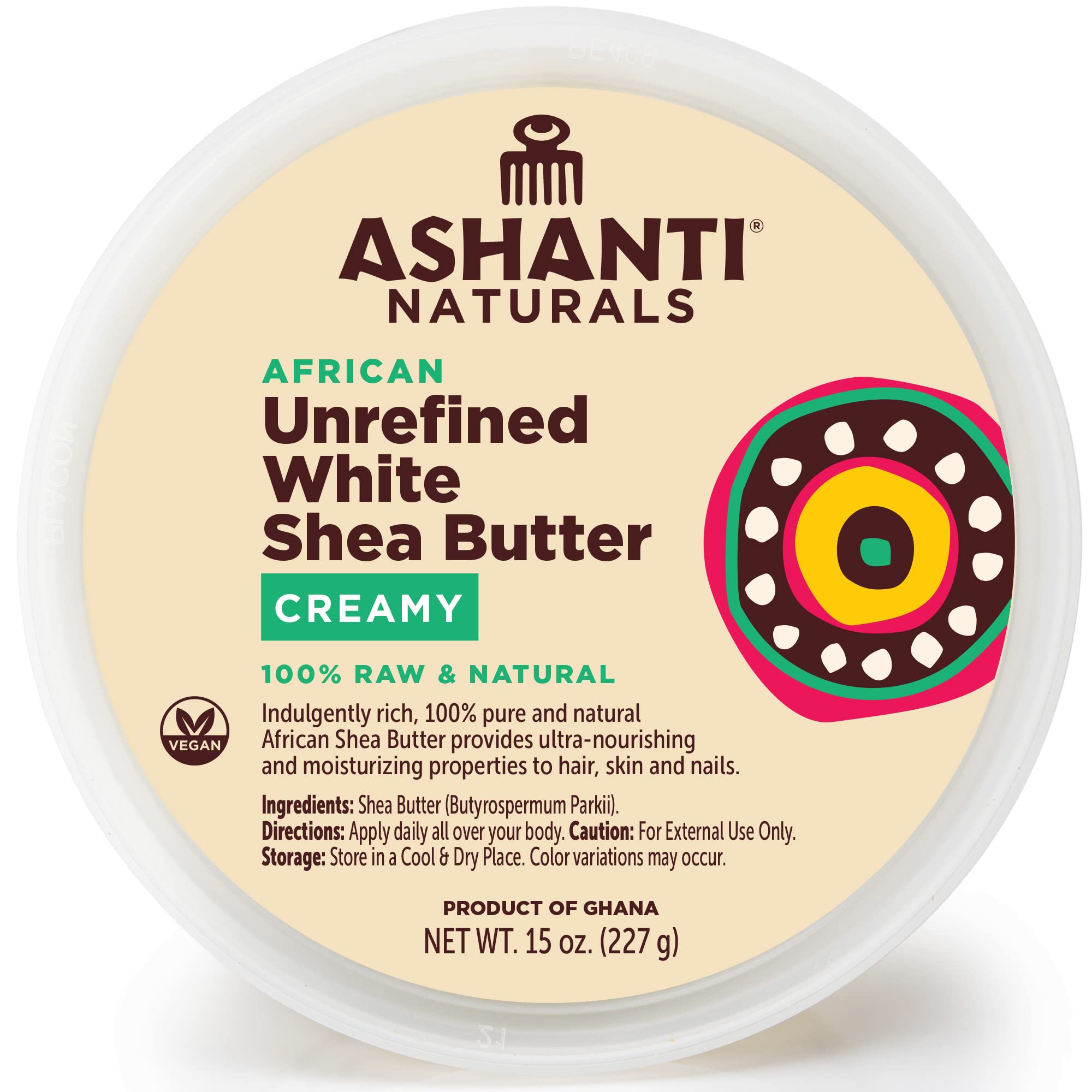 Ashanti Naturals manteca de karité blanca cruda para piel suave