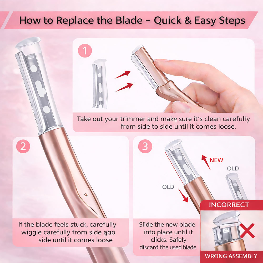 ASHIEE exfoliating blades promote a smoother skin feel and makeup prep.