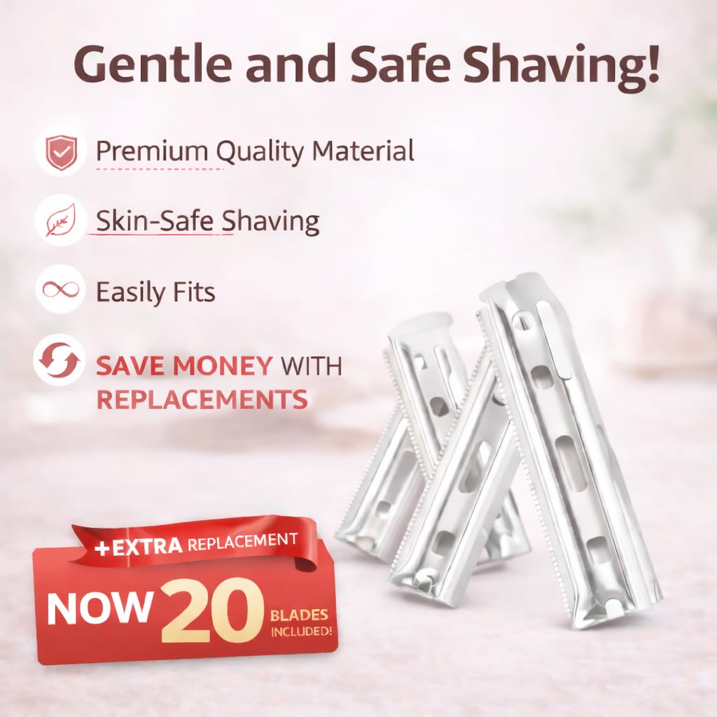 ASHIEE premium stainless steel blades for reliable, long-lasting facial shaving.