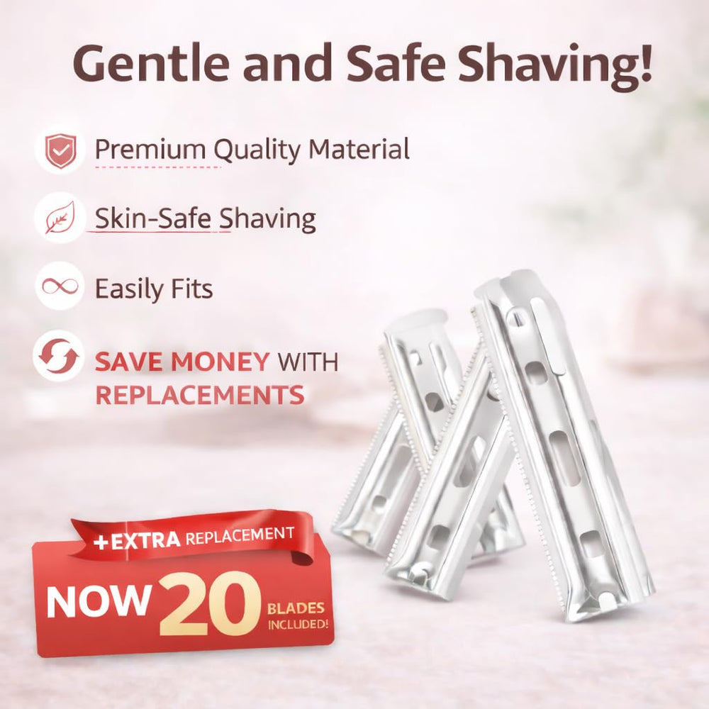 ASHIEE premium stainless steel blades for reliable, long-lasting facial shaving.