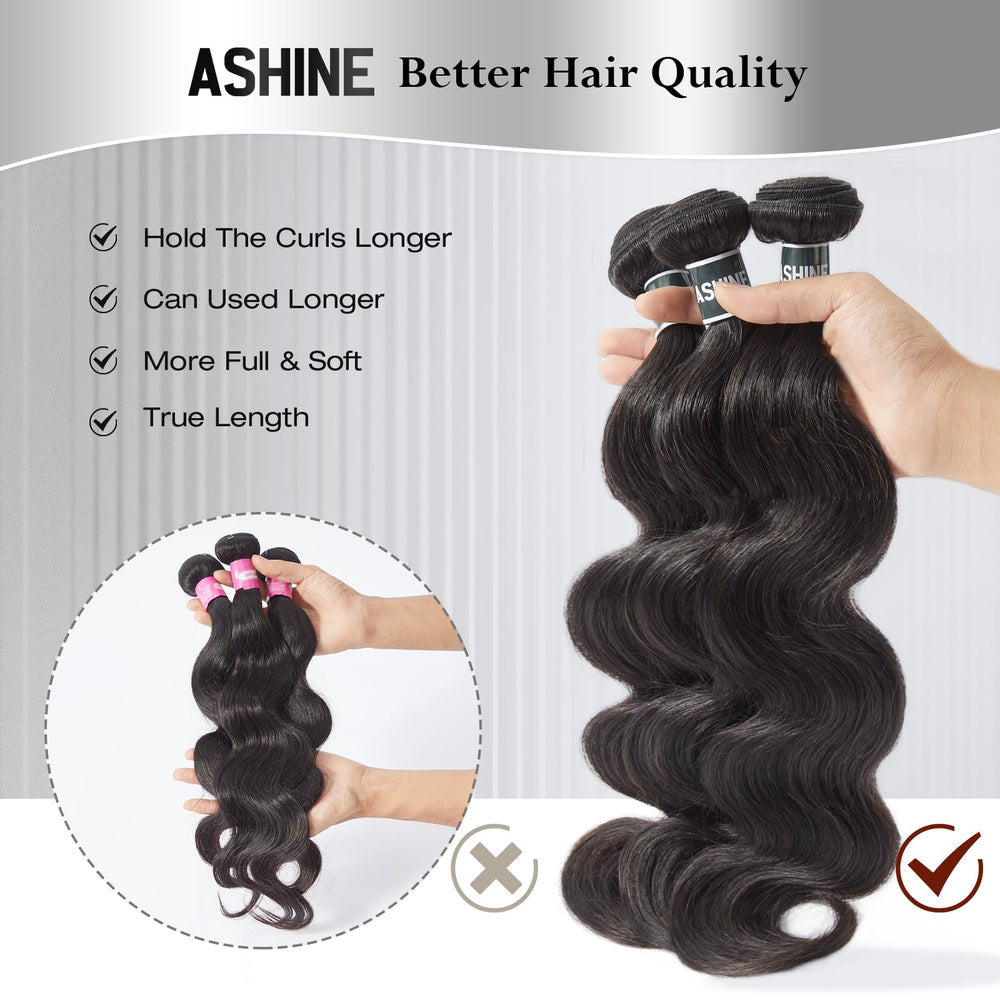 ASHINE packaging with three bundles for easy ordering