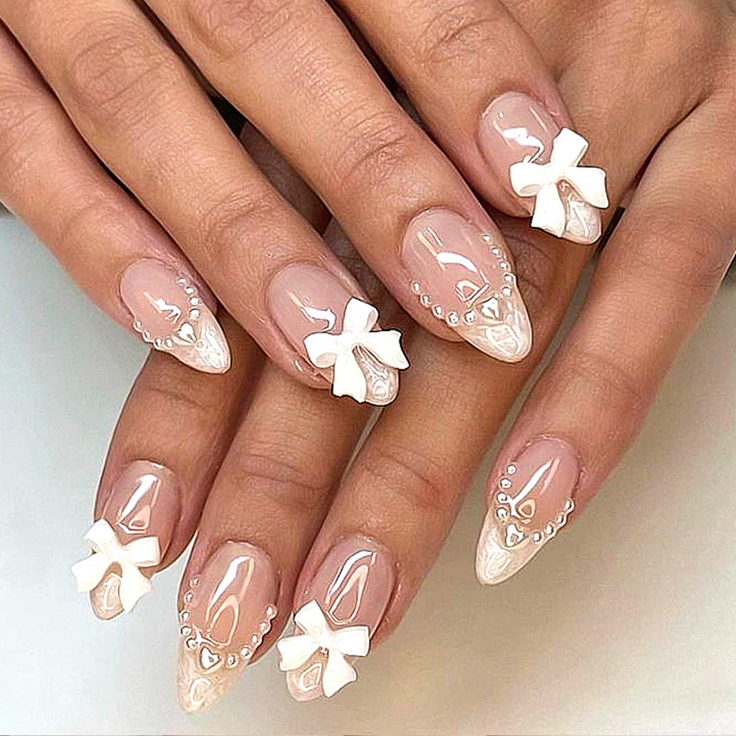 Ashowner uñas postizas diseño 04, adhesivo resistente para fijación rápida