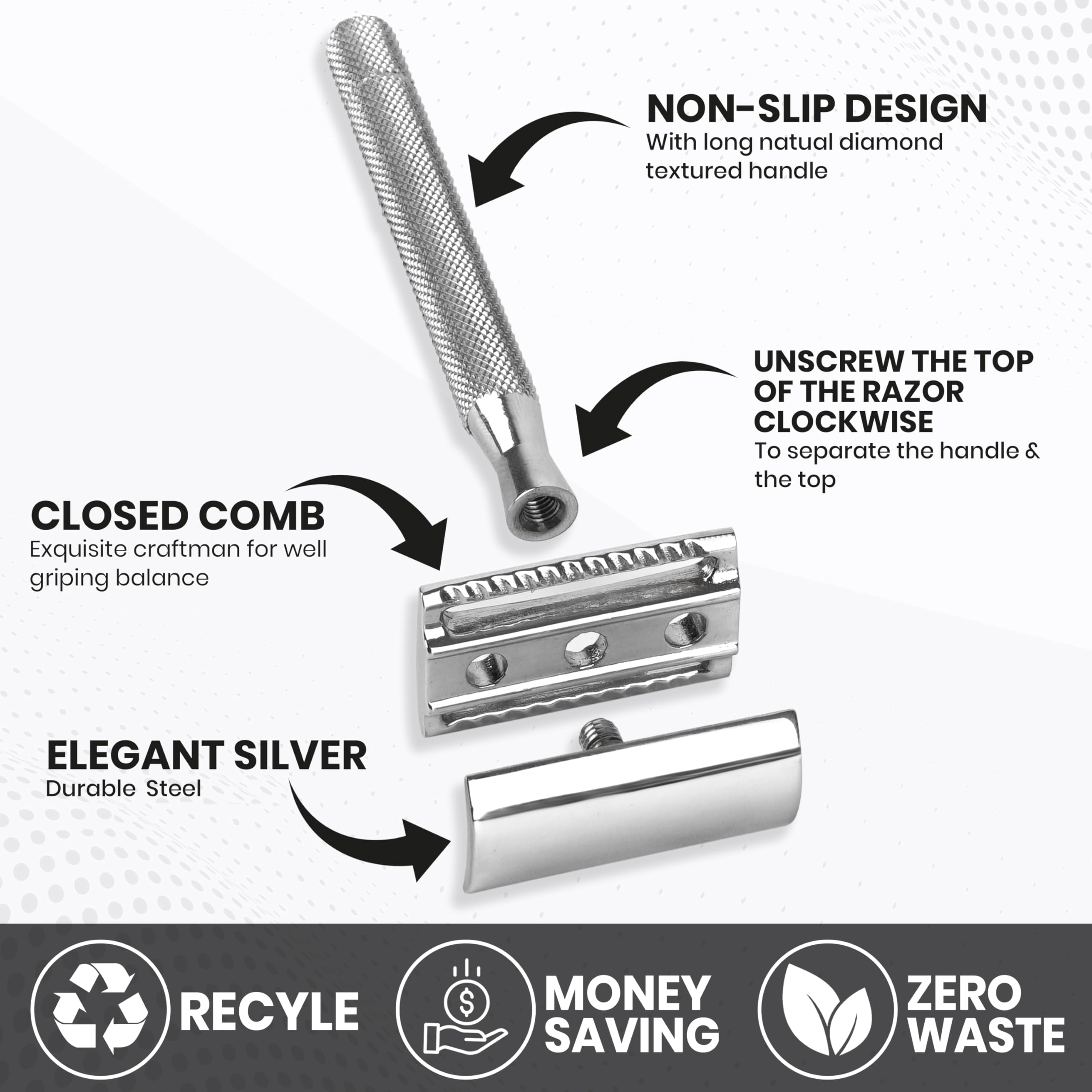 ASIPRO pack of 10 blades for affordable, close shaves.