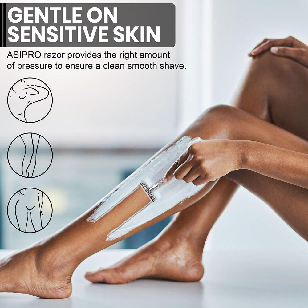 ASIPRO stainless steel razor body for durable daily use.