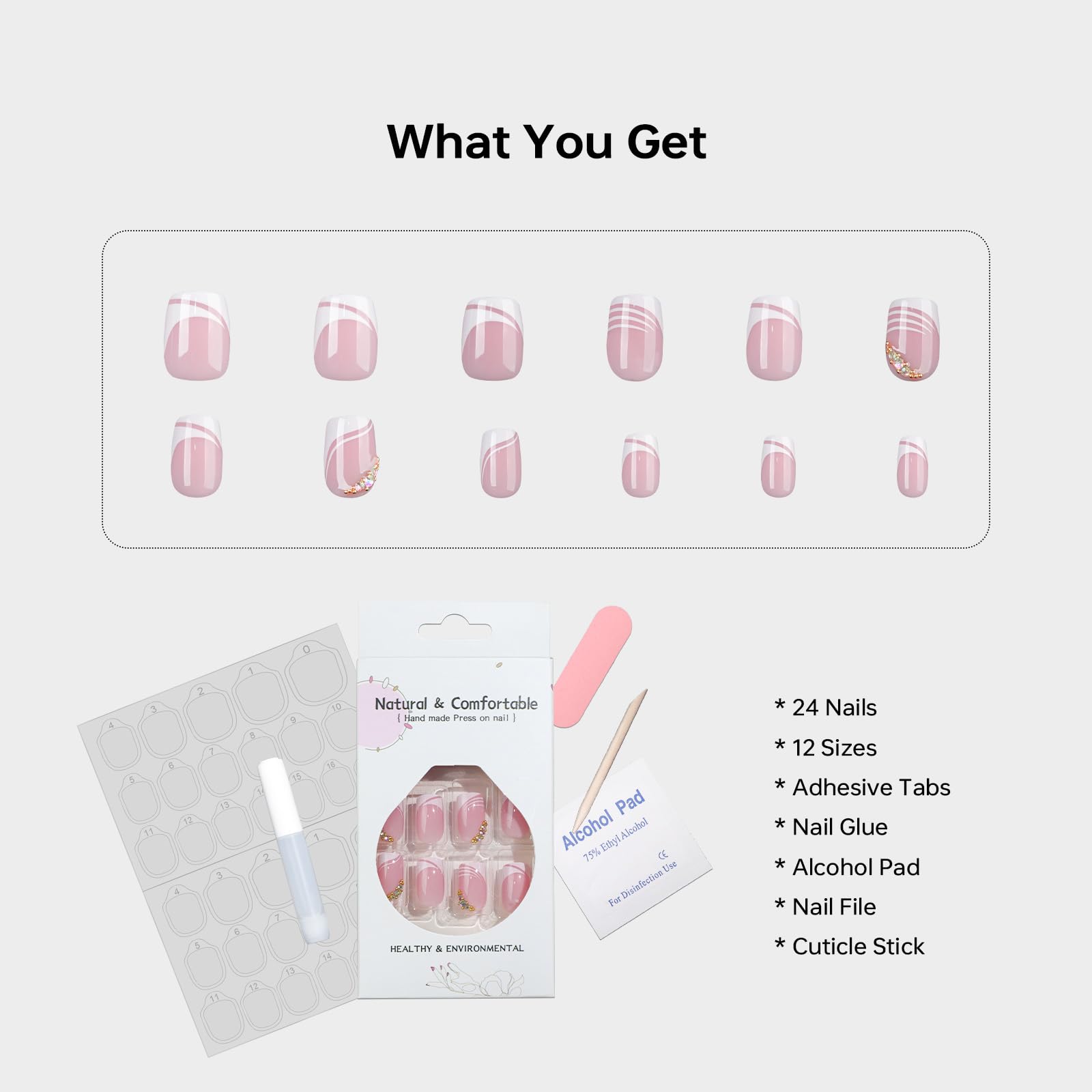 ASONRL reusable glue-on nails for durable, long-lasting wear.